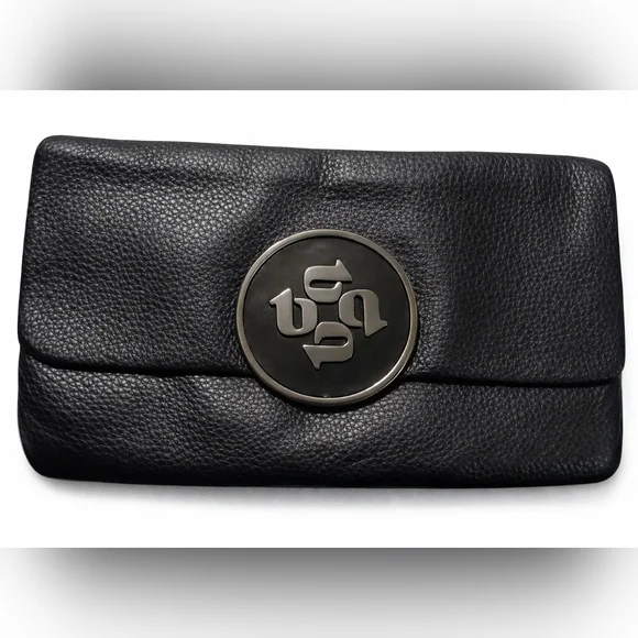 🖤 Ted Baker Black Pebbled Leather Clutch / Wallet | Floral Lining - Picture 1 of 8